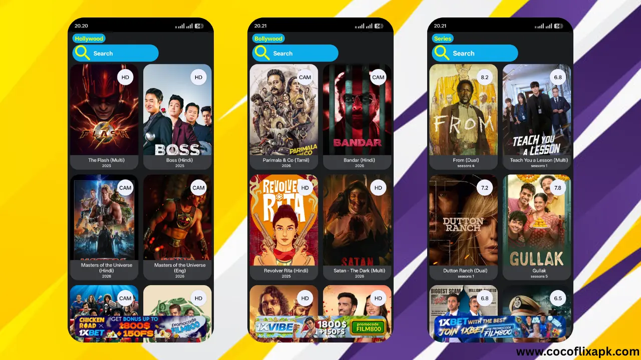 CoCoFlix Hollywood, Bollywood And Series