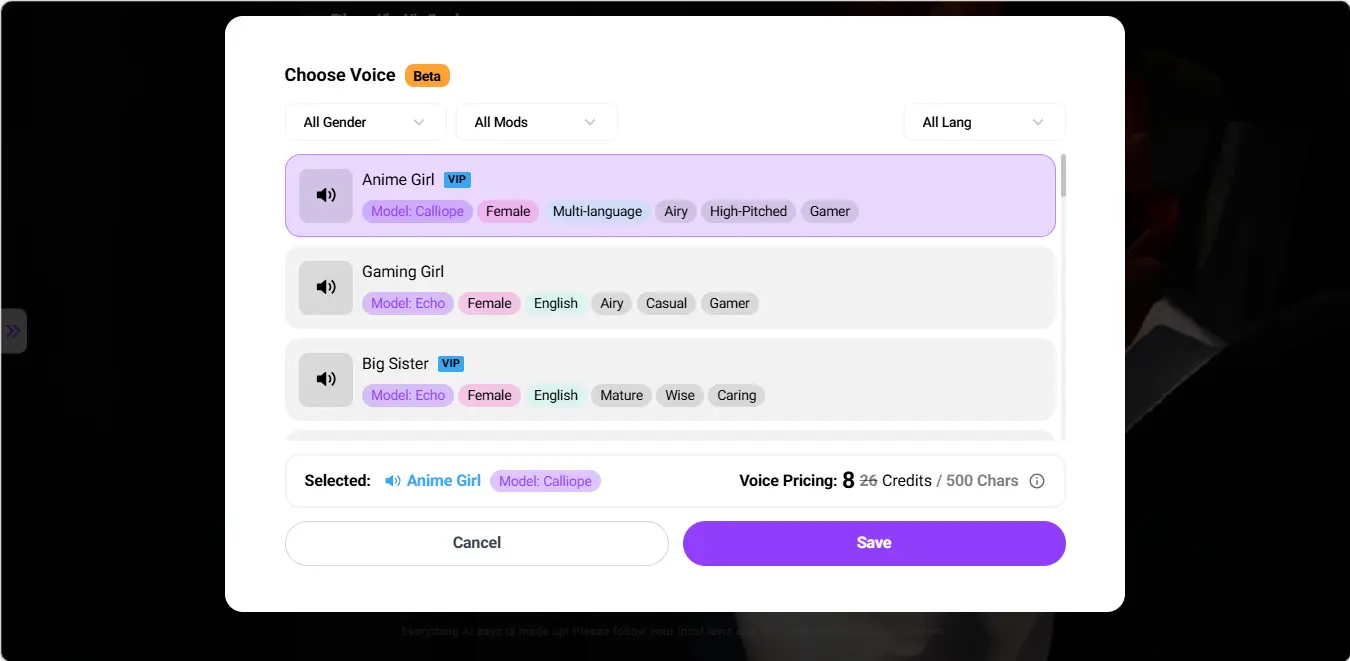 CrushOn AI - Choose Voice